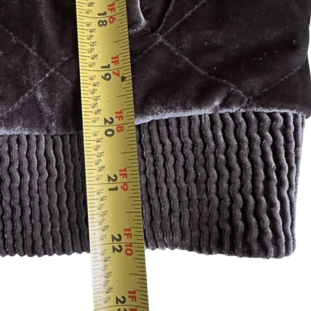 14th & Union Velvet Bomber Jacket Charcoal Gray Gunmetal Women’s XL - Picture 9 of 14